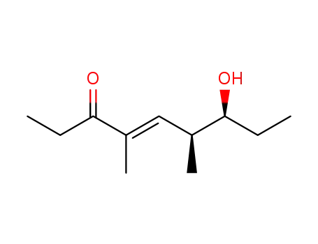 Molecular Structure of 131026-16-9 ((-)-(E)-(6S,7S)-4,6-dimethyl-7-hydroxy-4-nonen-3-one)