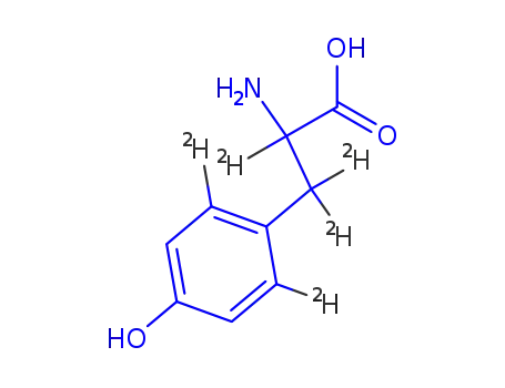 Molecular Structure of 71939-39-4 (L-4-HYDROXYPHENYL-2,6-D2-ALANINE-2-D1)