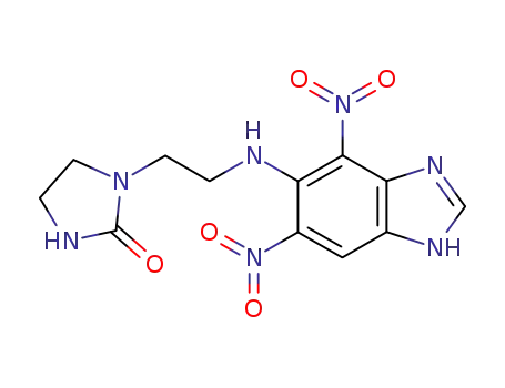Molecular Structure of 72766-40-6 (1-{2-[(4,6-dinitro-1H-benzimidazol-5-yl)amino]ethyl}imidazolidin-2-one)