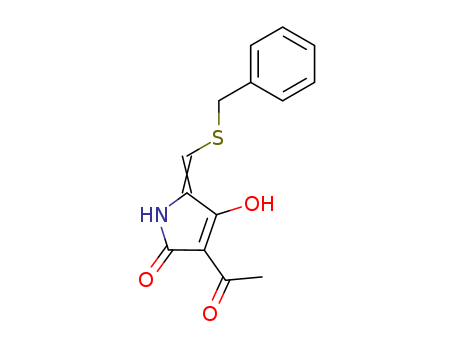 2H-Pyrrol-2-one,3-acetyl-1,5-dihydro-4-hydroxy-5-[[(phenylmethyl)thio]methylene]- cas  731-57-7