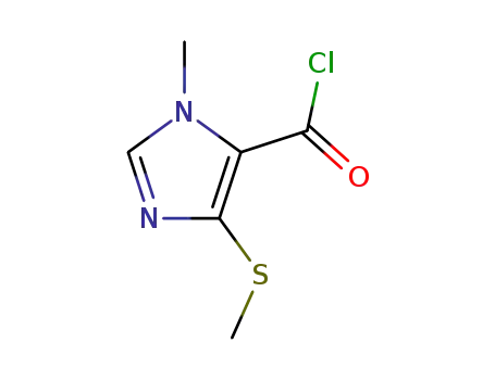 Molecular Structure of 73187-14-1 (1H-Imidazole-5-carbonylchloride,1-methyl-4-(methylthio)-(9CI))