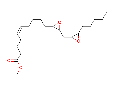 Molecular Structure of 73799-08-3 ((5Z,8Z)-10-[3-(3-Pentyl-oxiranylmethyl)-oxiranyl]-deca-5,8-dienoic acid methyl ester)
