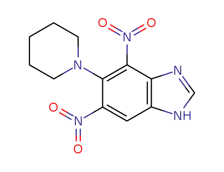 Molecular Structure of 72766-34-8 (4,6-dinitro-5-(piperidin-1-yl)-1H-benzimidazole)