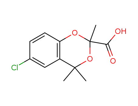Molecular Structure of 73050-93-8 (6-chloro-2,4,4-trimethyl-[4H]-1,3-benzodioxin-2-carboxylic acid)