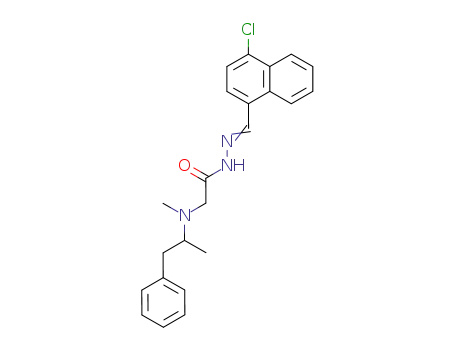 Molecular Structure of 72606-55-4 (Glycine, N-methyl-N-(1-methyl-2-phenylethyl)-, ((4-chloro-1-naphthalen yl)methylene)hydrazide)