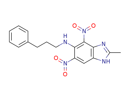 2-methyl-4,6-dinitro-N-(3-phenylpropyl)-1H-benzoimidazol-5-amine cas  72766-30-4