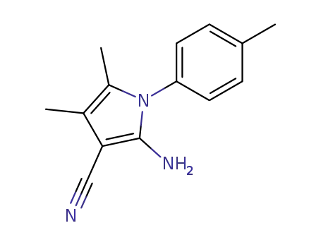 Molecular Structure of 72578-53-1 (2-AMINO-4,5-DIMETHYL-1-(4-METHYLPHENYL)-1H-PYRROLE-3-CARBONITRILE)