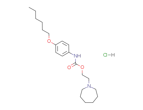 Molecular Structure of 73025-25-9 (1-[2-({[4-(hexyloxy)phenyl]carbamoyl}oxy)ethyl]azepanium chloride)