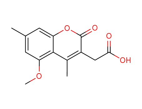 Molecular Structure of 710990-99-1 (2-(5-methoxy-4,7-dimethyl-2-oxo-2H-chromen-3-yl)acetic acid)