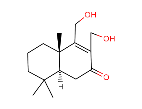 Molecular Structure of 71592-49-9 (2(1H)-Naphthalenone,
4a,5,6,7,8,8a-hexahydro-3,4-bis(hydroxymethyl)-4a,8,8-trimethyl-,
trans-)