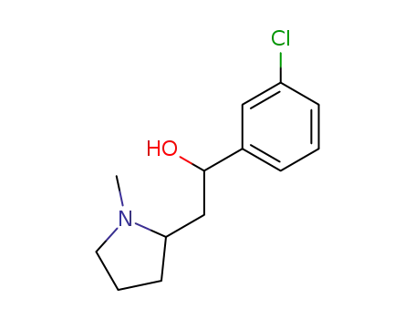 Molecular Structure of 71157-72-7 (alpha-(3-Chlorophenyl)-1-methyl-2-pyrrolidineethanol)