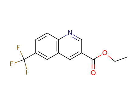 Molecular Structure of 71083-15-3 (ETHYL 6-TRIFLUOROMETHYL-QUINOLINE-3-CARBOTATE)