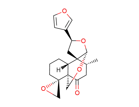 Molecular Structure of 63893-14-1 (Spiro[oxirane-2,6'-[3aH,6H-5a,9b]propano[5H]furo[2,3-c][2]benzopyran]-12'-one,2'-(3-furanyl)hexahydro-10'-methyl-, (2R,2'S,3'aS,5'aS,9'aR,9'bR,10'R)- (9CI))