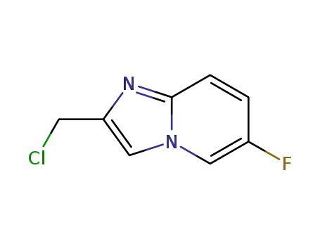 Molecular Structure of 872363-18-3 (Imidazo[1,2-a]pyridine, 2-(chloromethyl)-6-fluoro-)