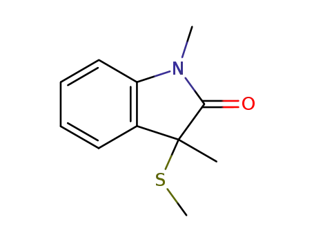 Molecular Structure of 799561-62-9 (2H-Indol-2-one,1,3-dihydro-1,3-dimethyl-3-(methylthio)-(9CI))