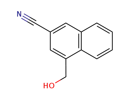 Molecular Structure of 79996-93-3 (2-Naphthalenecarbonitrile, 4-(hydroxymethyl)-)