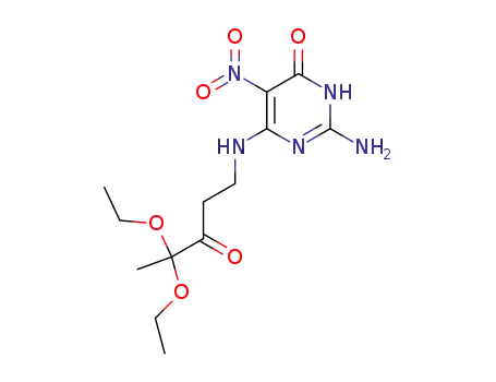 4(1H)-Pyrimidinone,
2-amino-6-[(4,4-diethoxy-3-oxopentyl)amino]-5-nitro-