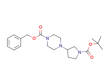 Molecular Structure of 874218-27-6 (4-(1-BOC-PYRROLIDIN-3-YL)-1-CBZ-PIPERAZINE)