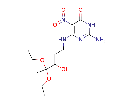4(1H)-Pyrimidinone,
2-amino-6-[(4,4-diethoxy-3-hydroxypentyl)amino]-5-nitro-