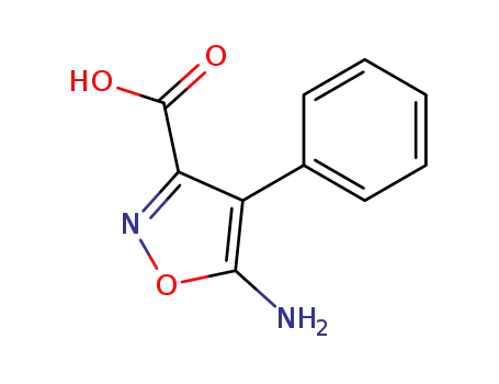 Molecular Structure of 87529-22-4 (3-Isoxazolecarboxylicacid,5-amino-4-phenyl-(9CI))