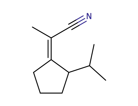 Propanenitrile, 2-[2-(1-methylethyl)cyclopentylidene]- (9CI)