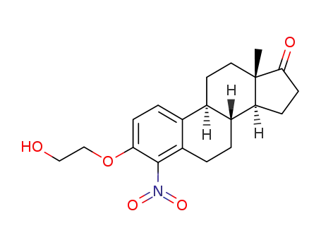 Molecular Structure of 80082-66-2 ((8S,9S,13S,14S)-3-(2-hydroxyethoxy)-13-methyl-4-nitro-7,8,9,11,12,14,1 5,16-octahydro-6H-cyclopenta[a]phenanthren-17-one)