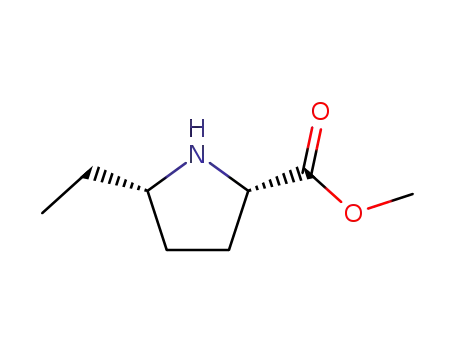 Molecular Structure of 97465-32-2 (Proline, 5-ethyl-, methyl ester, trans- (9CI))