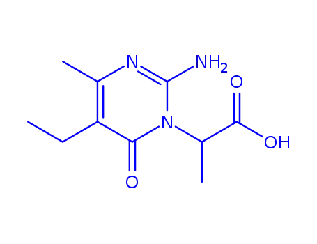 Molecular Structure of 873407-39-7 (1(2H)-Pyrimidineacetic  acid,  5-ethyl-3,6-dihydro-2-imino--alpha-,4-dimethyl-6-oxo-  (5CI))