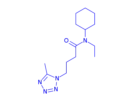 Molecular Structure of 80086-35-7 (N-cyclohexyl-N-ethyl-4-(5-methyl-1H-tetrazol-1-yl)butanamide)