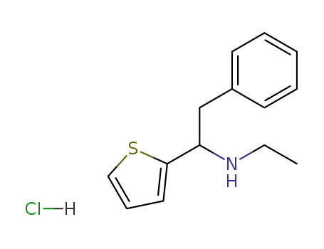 Molecular Structure of 80154-64-9 (2-Thenylamine, alpha-benzyl-N-ethyl-, hydrochloride)