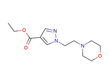 Molecular Structure of 874196-88-0 (Ethyl 1-(2-Morpholinoethyl)-1H-Pyrazole-4-Carboxylate)