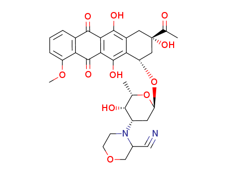 5,12-Naphthacenedione,8-acetyl-10-[[3-(3-cyano-4-morpholinyl)-2,3,6-trideoxy-a-L-lyxo-hexopyranosyl]oxy]-7,8,9,10-tetrahydro-6,8,11-trihydroxy-1-methoxy-,(8S,10S)- cas  89617-36-7