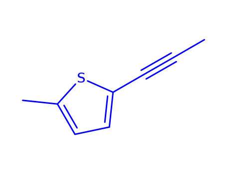 Molecular Structure of 79917-01-4 (Thiophene, 2-methyl-5-(1-propynyl)- (9CI))