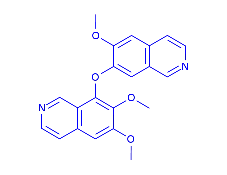 Molecular Structure of 87179-86-0 (6,7-dimethoxy-8-[(6-methoxyisoquinolin-7-yl)oxy]isoquinoline)