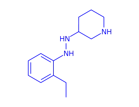 Molecular Structure of 801139-48-0 (Piperidine, 3-[2-(o-ethylphenyl)hydrazino]- (8CI))