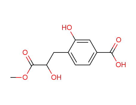 Molecular Structure of 87315-08-0 ((αR)-4-Carboxy-α,2-dihydroxybenzenepropanoic acid 1-methyl ester)