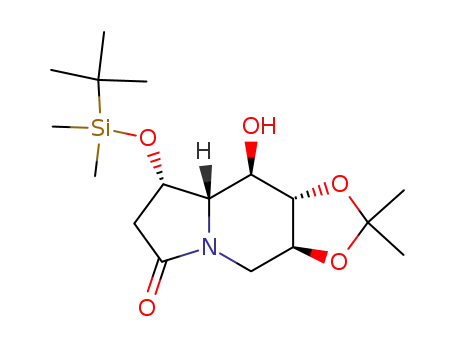 (3aS,8S,8aS,9R,9aS)-8-(tert-Butyl-dimethyl-silanyloxy)-9-hydroxy-2,2-dimethyl-hexahydro-[1,3]dioxolo[4,5-f]indolizin-6-one