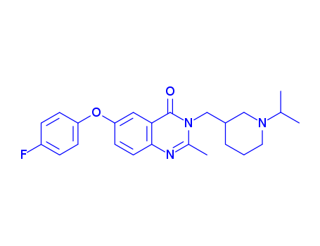 4(3H)-Quinazolinone, 6-(4-fluorophenoxy)-2-methyl-3-[[(3S)-1-(1-methylethyl)-3-piperidinyl]me thyl]-