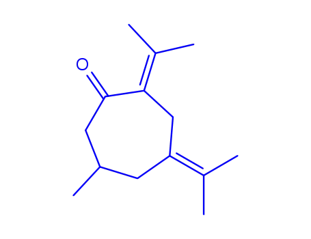 Molecular Structure of 801299-67-2 (Cycloheptanone, 6-methyl-2,4-bis(1-methylethylidene)- (9CI))