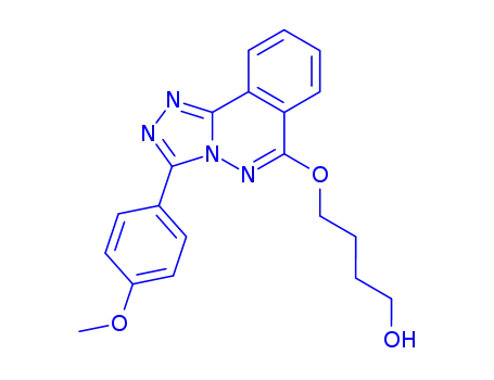 Molecular Structure of 87540-58-7 (4-{[3-(4-methoxyphenyl)[1,2,4]triazolo[3,4-a]phthalazin-6-yl]oxy}butan-1-ol)