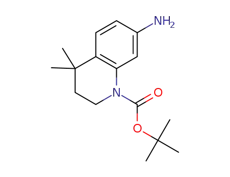 Molecular Structure of 873056-12-3 (7-Amino-4,4-dimethyl-3,4- dihydro-2H-quinoline-1-carboxylic acid tert-butyl ester)