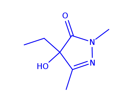 Molecular Structure of 872826-30-7 (3H-Pyrazol-3-one,  4-ethyl-2,4-dihydro-4-hydroxy-2,5-dimethyl-)