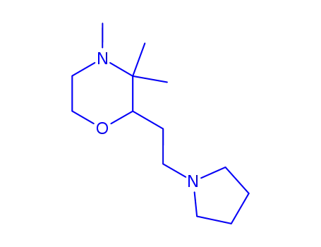 Molecular Structure of 801152-66-9 (Morpholine, 3,3,4-trimethyl-2-[2-(1-pyrrolidinyl)ethyl]- (8CI))