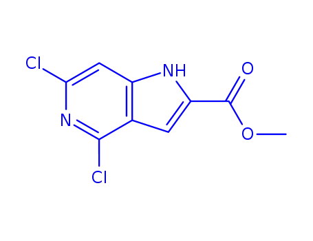 Molecular Structure of 871583-20-9 (Methyl 4,6-dichloro-5-azaindole-2-carboxylate)
