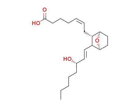 Molecular Structure of 79703-23-4 (5-Heptenoic acid,7-[(1S,2R,3S,4R)-3-[(1E,3R)- 3-hydroxy-1-octenyl]-7-oxabicyclo[2.2.1]hept- 2-yl]-,(5Z)- )