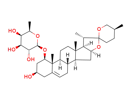 Molecular Structure of 128397-27-3 (b-D-Galactopyranoside, (1b,3b,25S)-3-hydroxyspirost-5-en-1-yl 6-deoxy- (9CI))