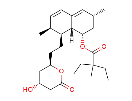 Molecular Structure of 79902-60-6 ([(1S,3S,7S,8R,8aS)-8-[2-[(2R,4R)-4-hydroxy-6-oxo-oxan-2-yl]ethyl]-3,7- dimethyl-1,2,3,7,8,8a-hexahydronaphthalen-1-yl] 2-ethyl-2-methyl-butan oate)
