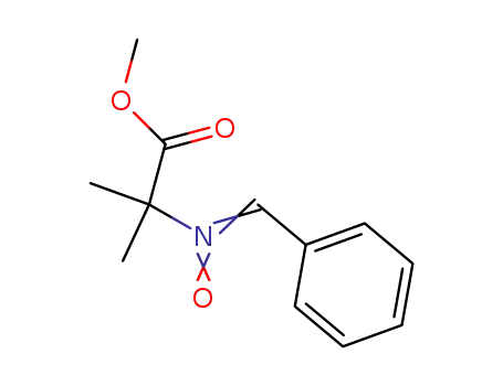 Molecular Structure of 79751-13-6 (Alanine, 2-methyl-N-(phenylmethylene)-, methyl ester, N-oxide)