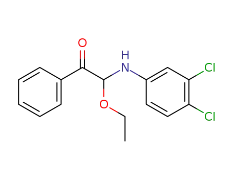 Molecular Structure of 79866-29-8 (2-[(3,4-dichlorophenyl)amino]-2-ethoxy-1-phenylethanone)