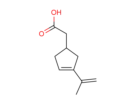 Molecular Structure of 87371-57-1 (3-Cyclopentene-1-acetic acid, 3-(1-methylethenyl)- (9CI))